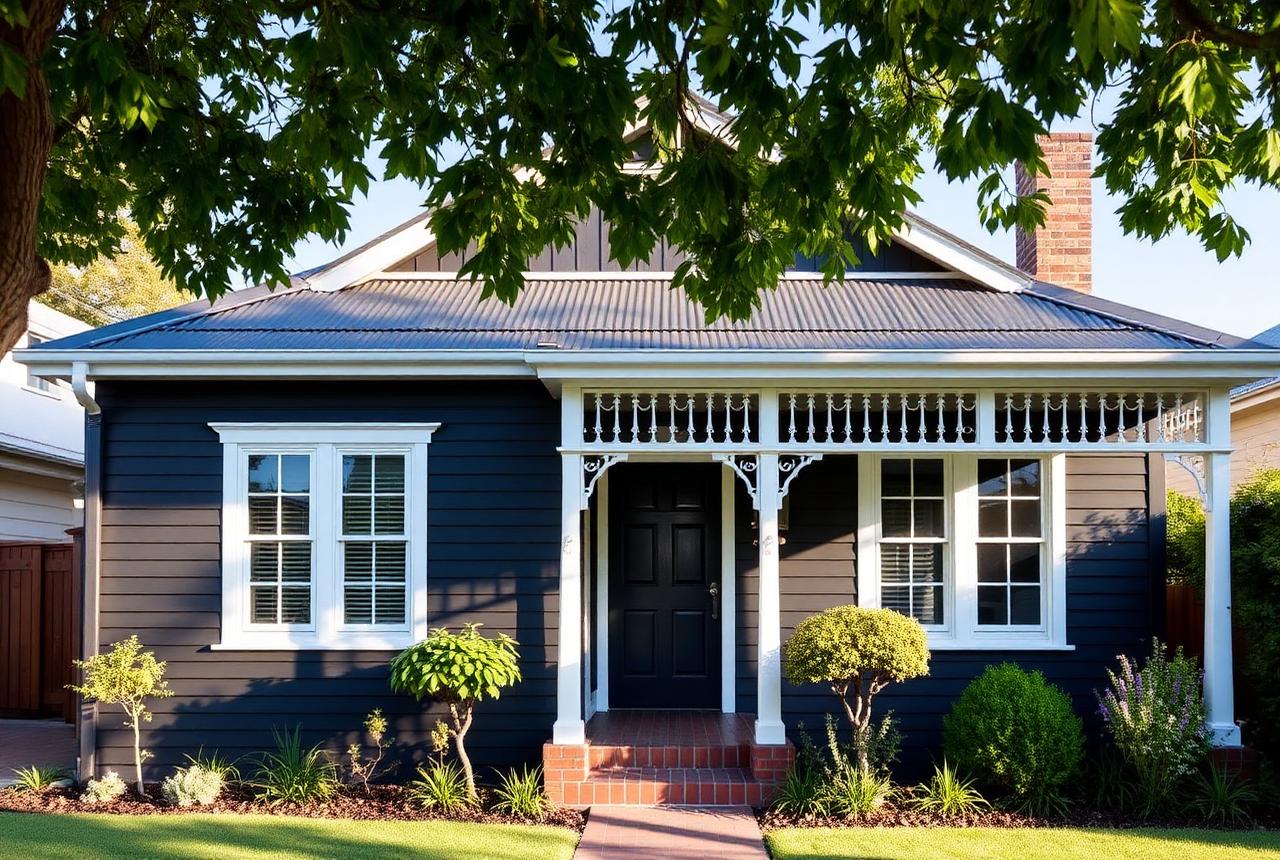 Weathered exterior → fresh modern exterior — after