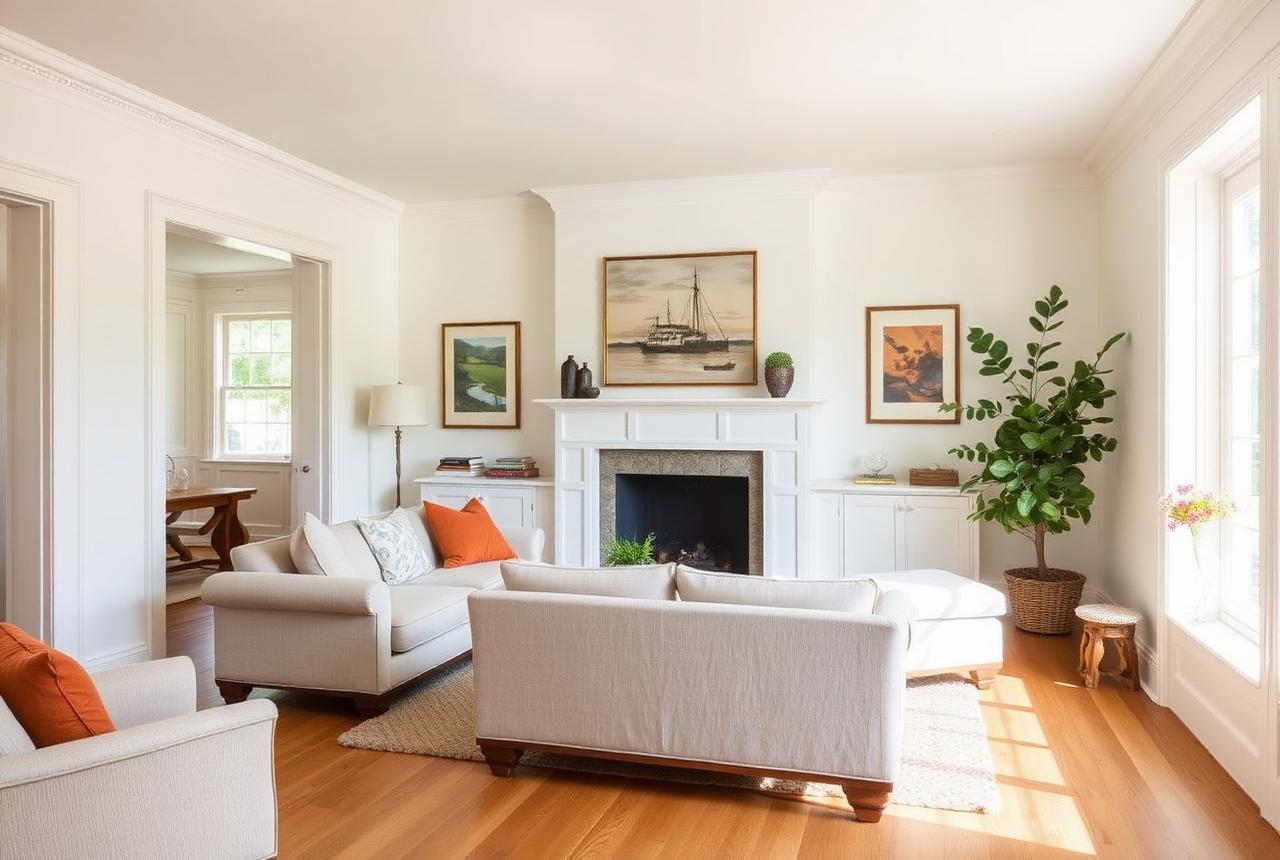 Older living room → bright contemporary finish — after